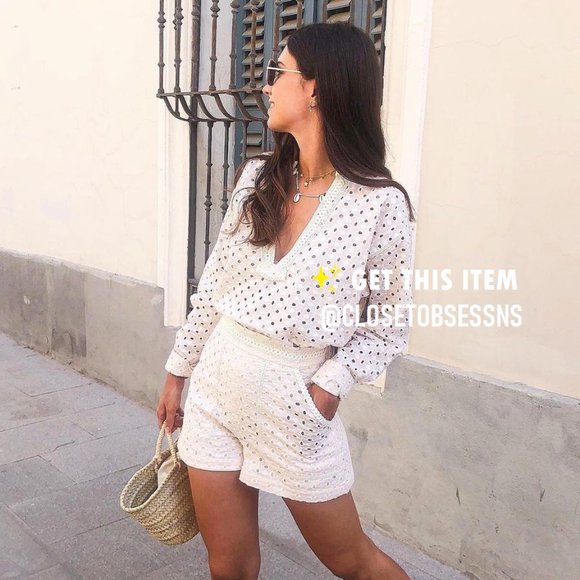 SOLD! ZARA Embroidered Eyelet Shorts* - Picture 12 of 16